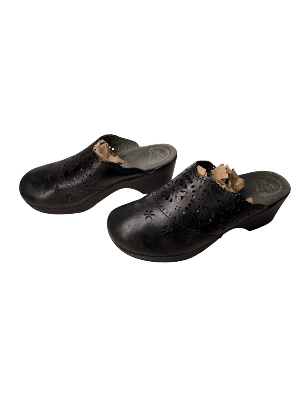 Dansko Black Leather Clogs Comfort Slip On Boho Y2K - Picture 4 of 10